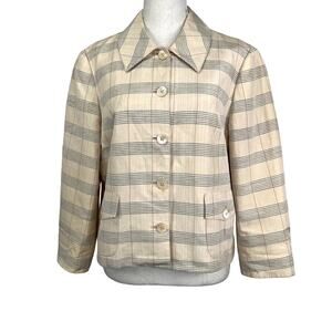 Vintage BCBG Maxazria Silk Blazer Striped Windowpane